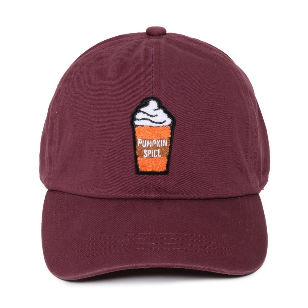 Pumpkin Spice Latte Chenille Patch Baseball Cap - One Size Fits Most - Slide Buckle Adjustment - 100% Cotton view 2