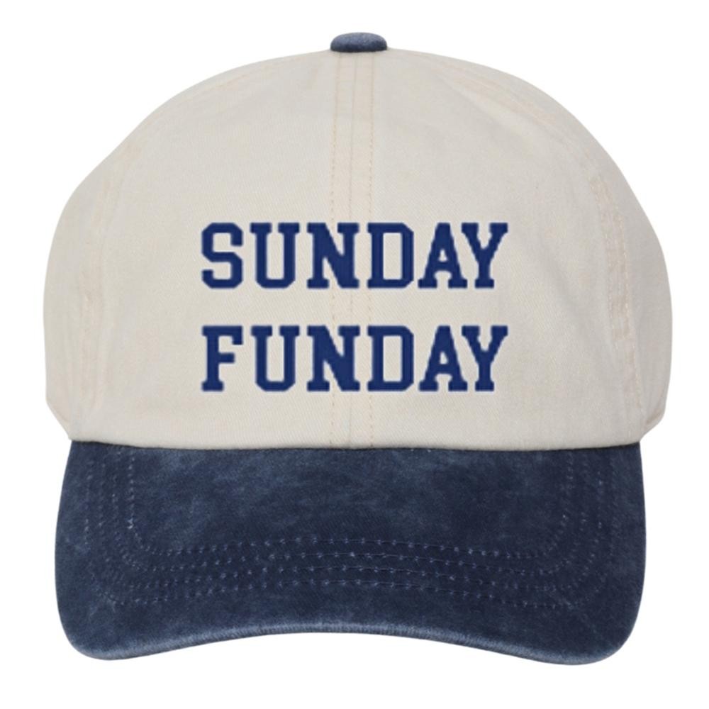 'SUNDAY FUNDAY' Embroidered Baseball Cap - One Size Fits Most - Slide Buckle Adjustment - 100% Cotton view 2