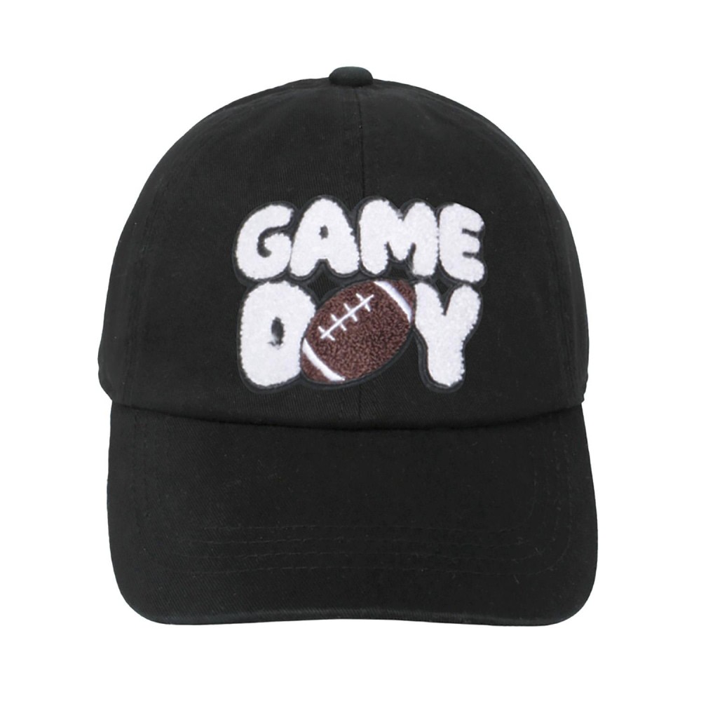 'GAME DAY' Chenille Patch Baseball Cap - One Size Fits Most - Slide Buckle Adjustment - 100% Cotton view 2