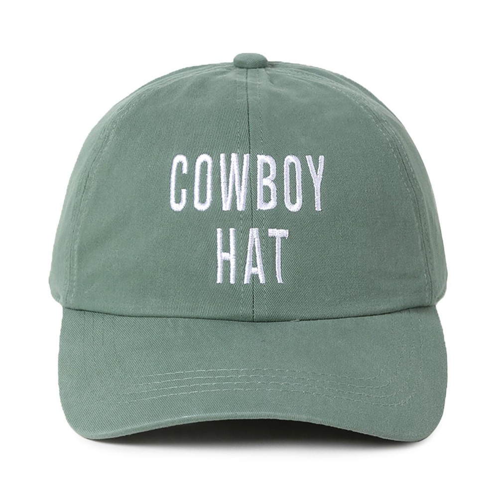 'COWBOY HAT' Embroidered Baseball Cap - One Size Fits Most - Slide Buckle Adjustment - 100% Cotton view 2