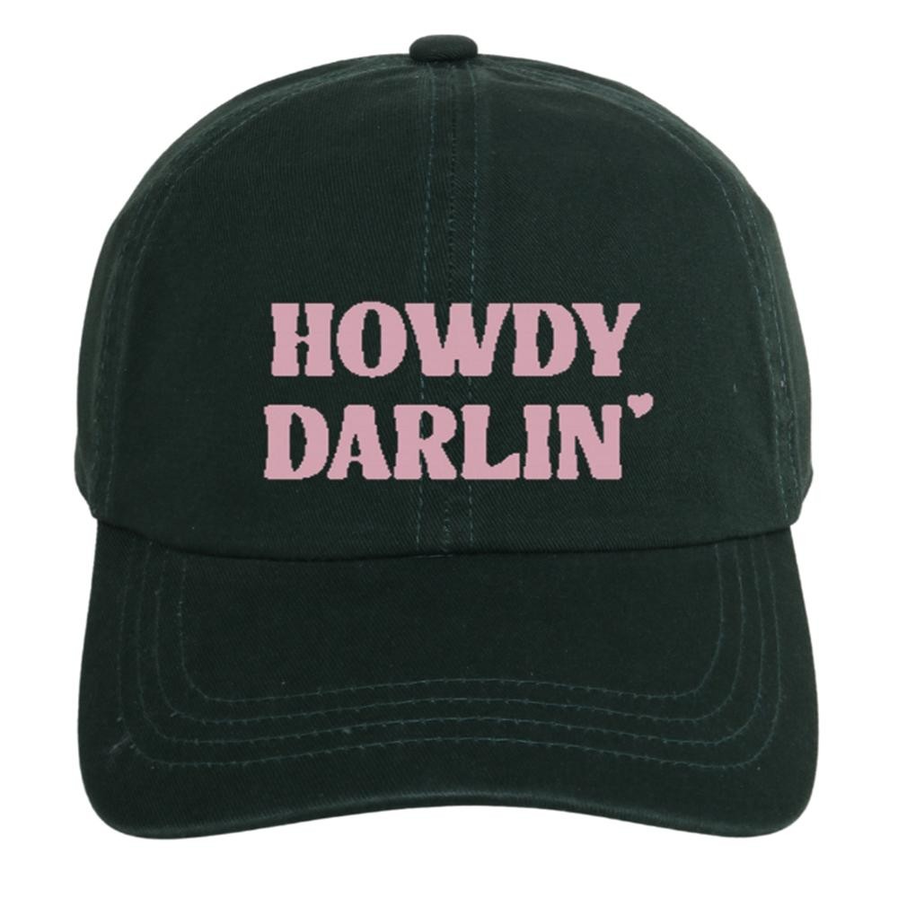 'HOWDY DARLIN' Embroidered Baseball Cap - One Size Fits Most - Slide Buckle Adjustment - 100% Cotton view 2