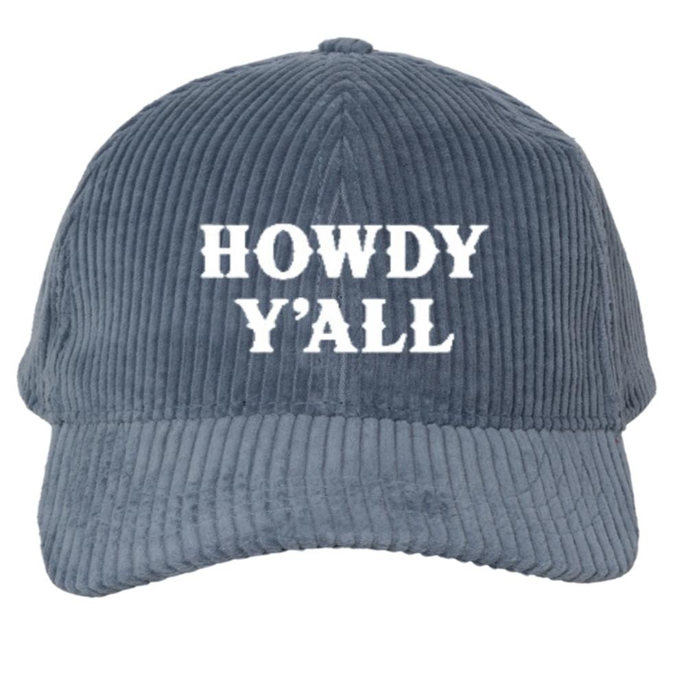 'HOWDY Y'ALL' Embroidered Corduroy Baseball Cap - One Size Fits Most - Slide Buckle Adjustment - 100% Cotton view 2