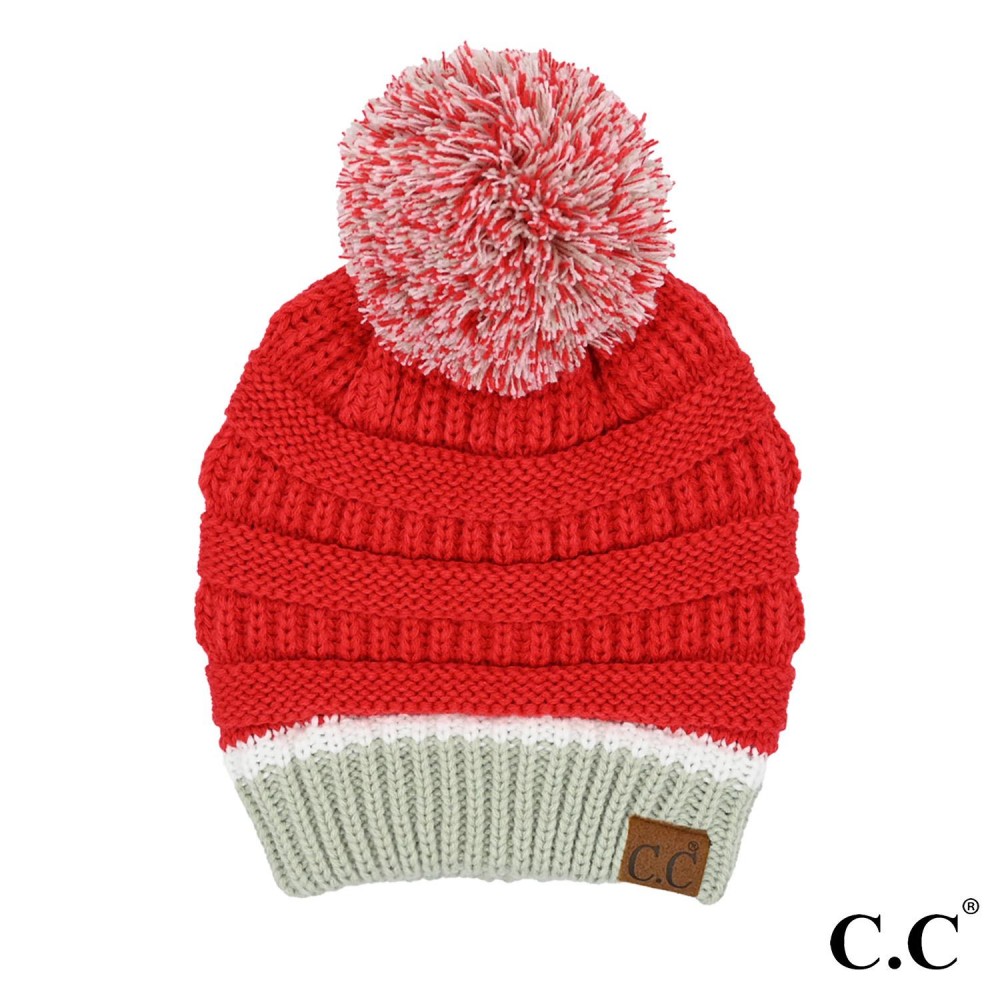 C.C HAT1430 College Football Team Color Pom Beanie - 100% Acrylic - One Size Fits Most view 2