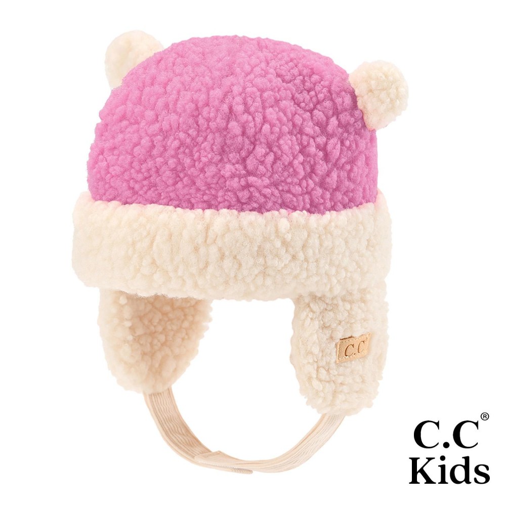 KD-HTS4441 Kids Lined Beanie With Earflaps - One Size Fits Most - Fleece Lining - Velcro Closure Chin Strap - 100% Polyester view 2