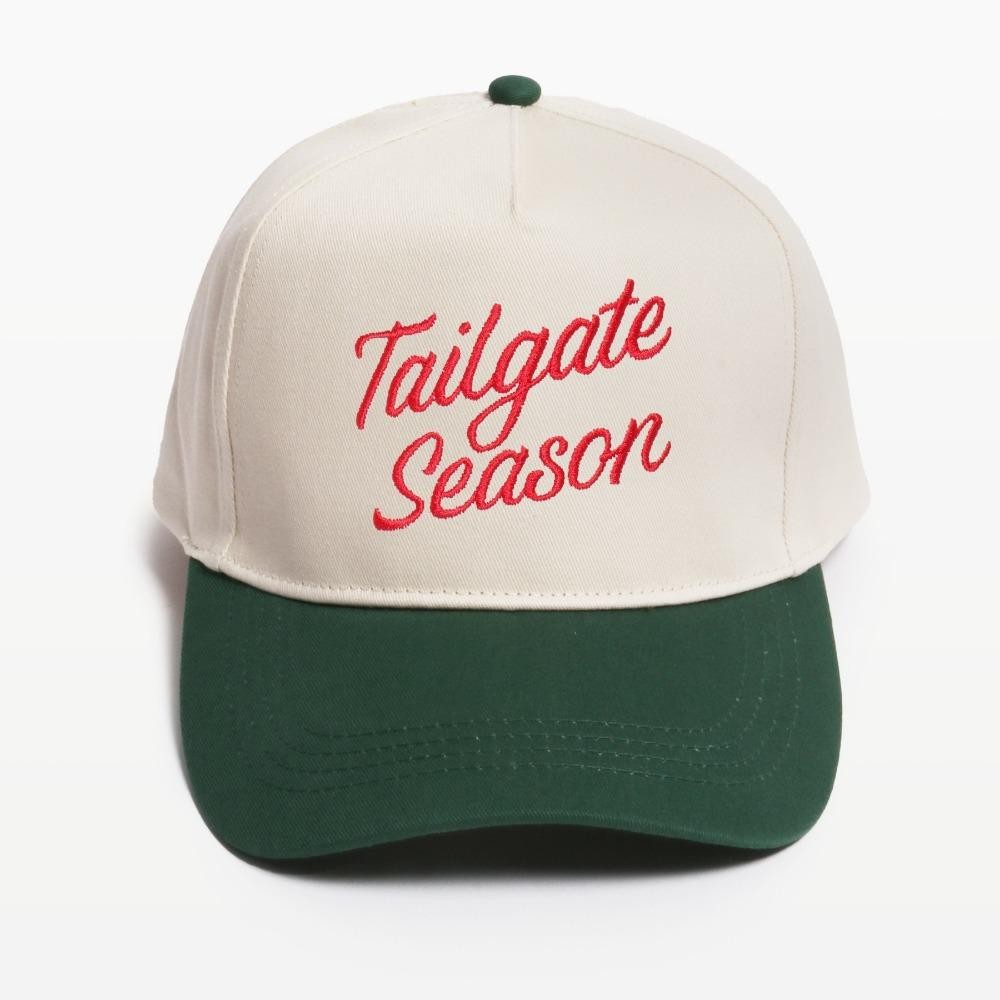 'Tailgate Season' Embroidered Two Tone Baseball Cap - One Size Fits Most - Snap Back Closure - 100% Cotton view 2