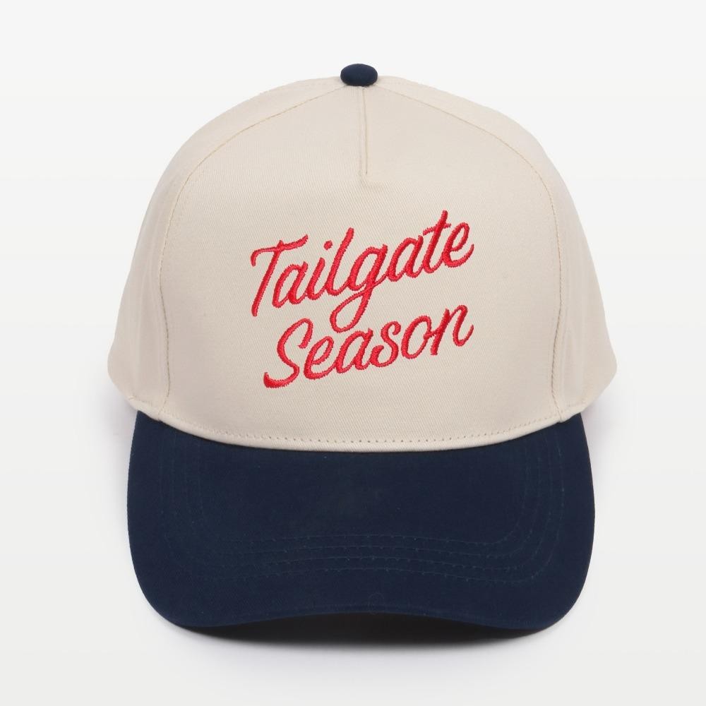 'Tailgate Season' Embroidered Two Tone Baseball Cap - One Size Fits Most - Snap Back Closure - 100% Cotton view 2