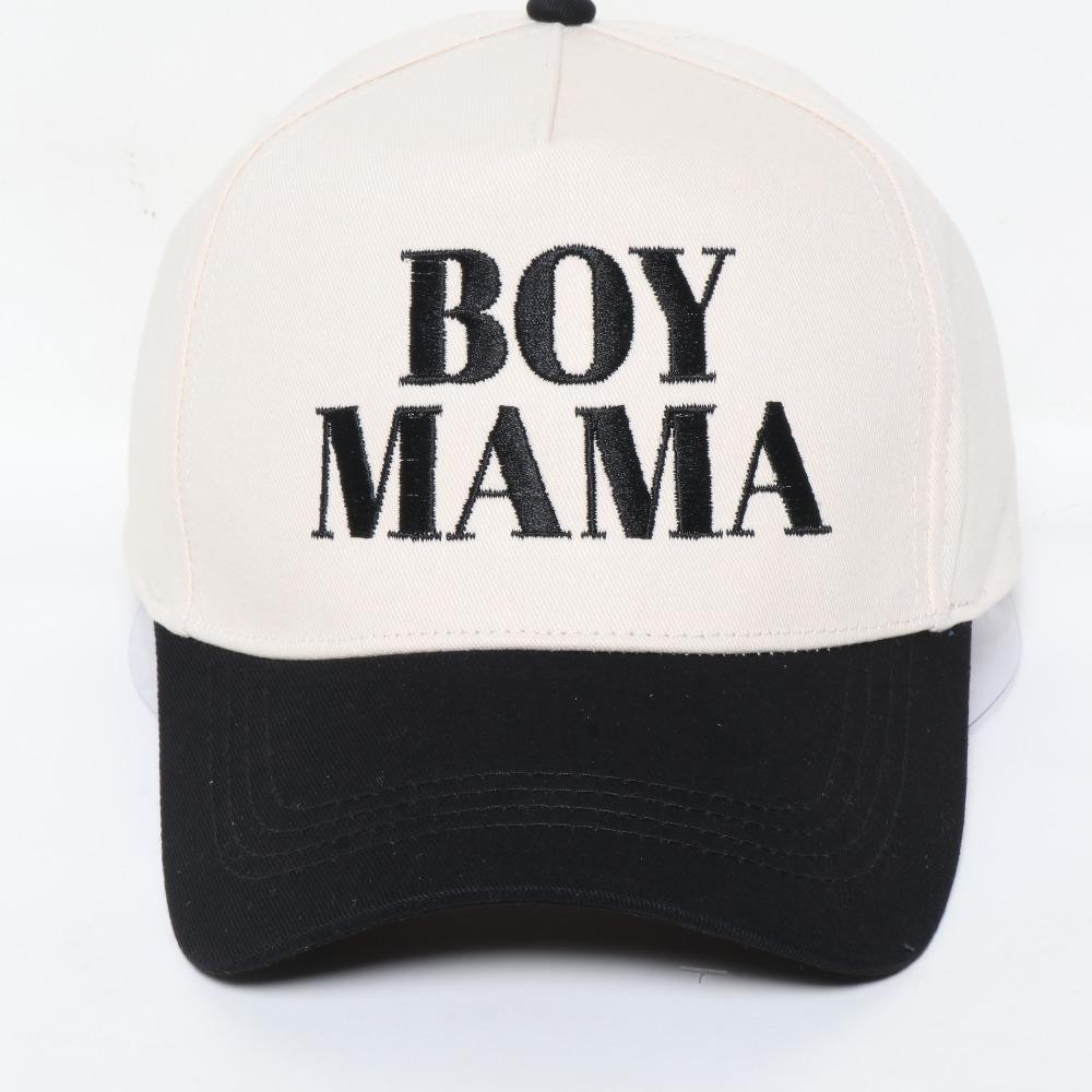 'BOY MAMA' Embroidered Two Tone Baseball Cap - One Size Fits Most - Snap Back Closure - 100% Cotton view 2