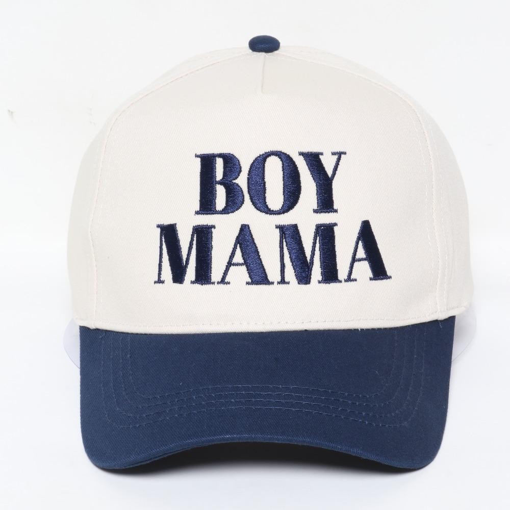 'BOY MAMA' Embroidered Two Tone Baseball Cap - One Size Fits Most - Snap Back Closure - 100% Cotton view 2