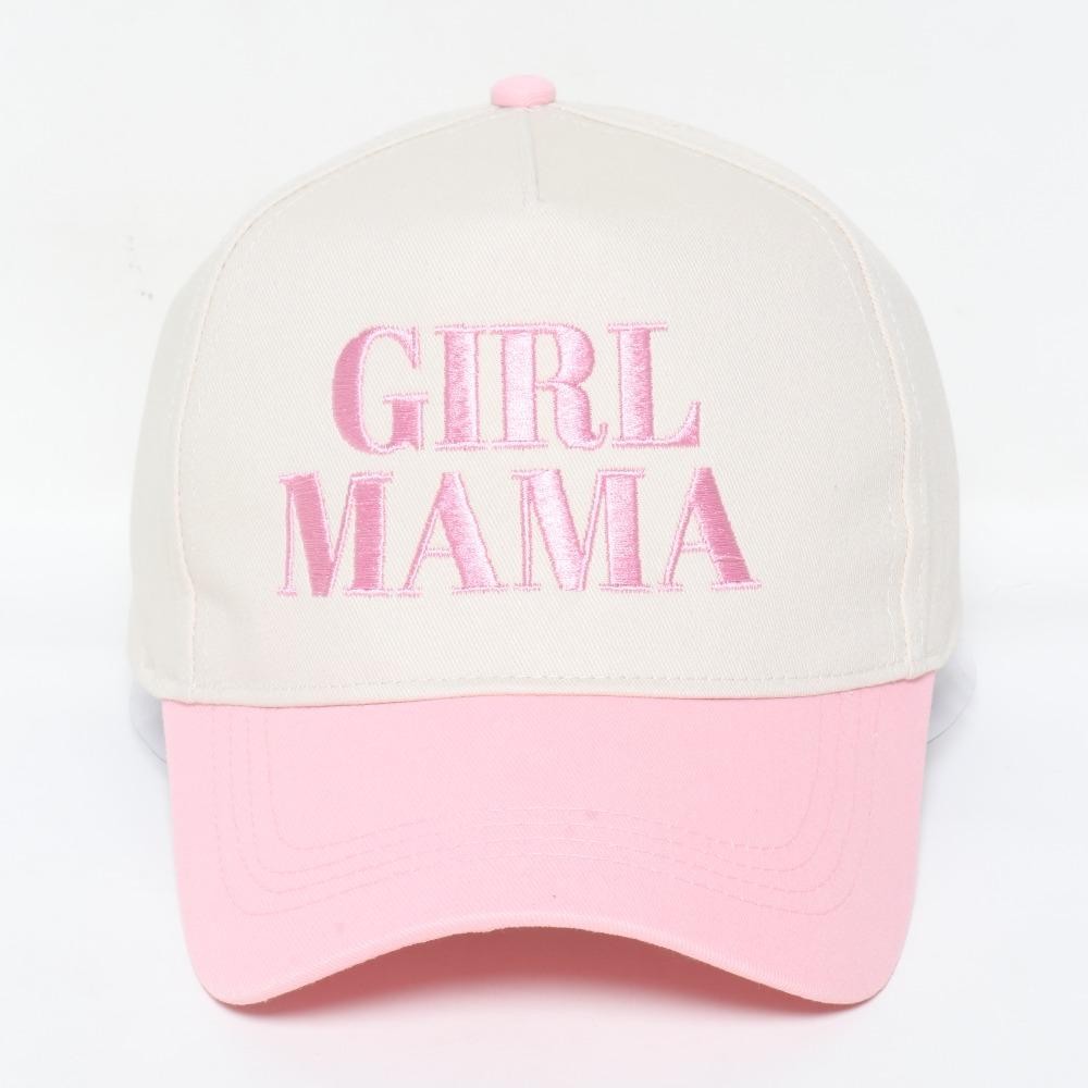 'GIRL MAMA' Embroidered Two Tone Baseball Cap - One Size Fits Most - Snap Back Closure - 100% Cotton view 2