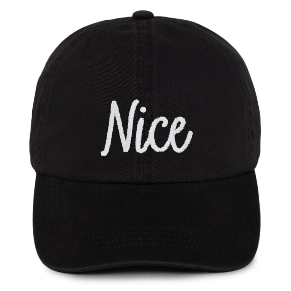 "Nice' Embroidered Baseball Cap - One Size Fits Most - Snap Back Closure - 100% Cotton view 2