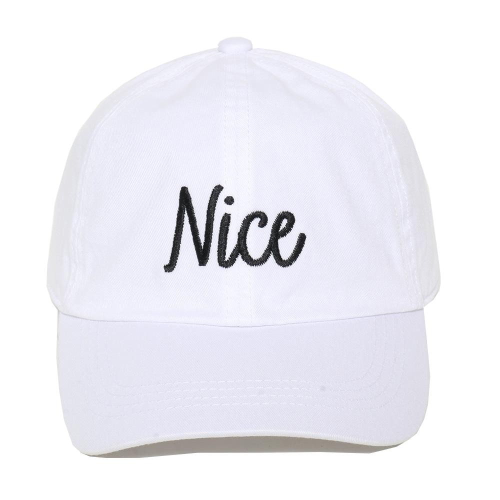 "Nice' Embroidered Baseball Cap - One Size Fits Most - Snap Back Closure - 100% Cotton view 2