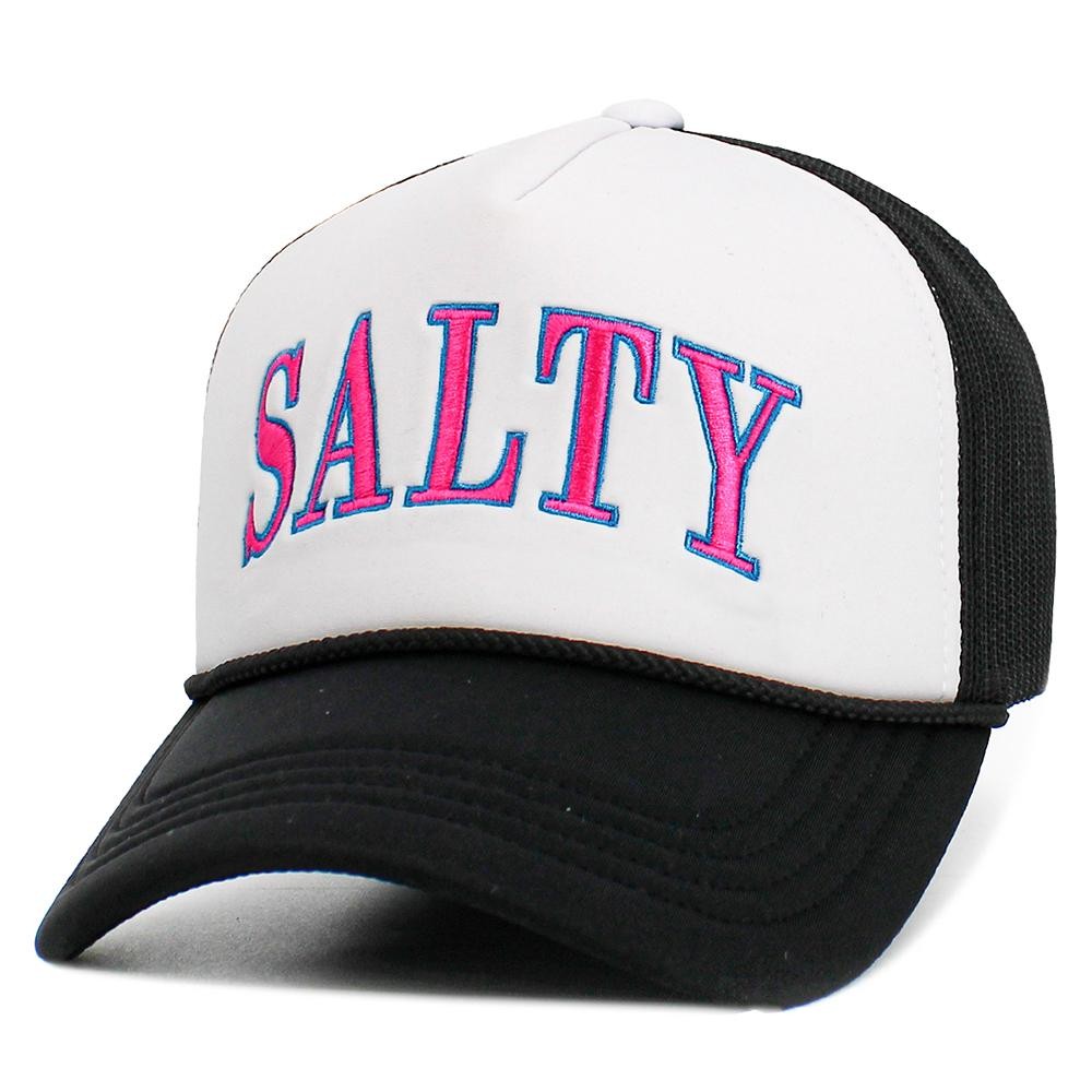 Vintage Embroidered "SALTY" Trucker Hat - One Size Fits Most - Adjustable Snap Closure - 45% Polyester 44% Nylon 11% Span view 4
