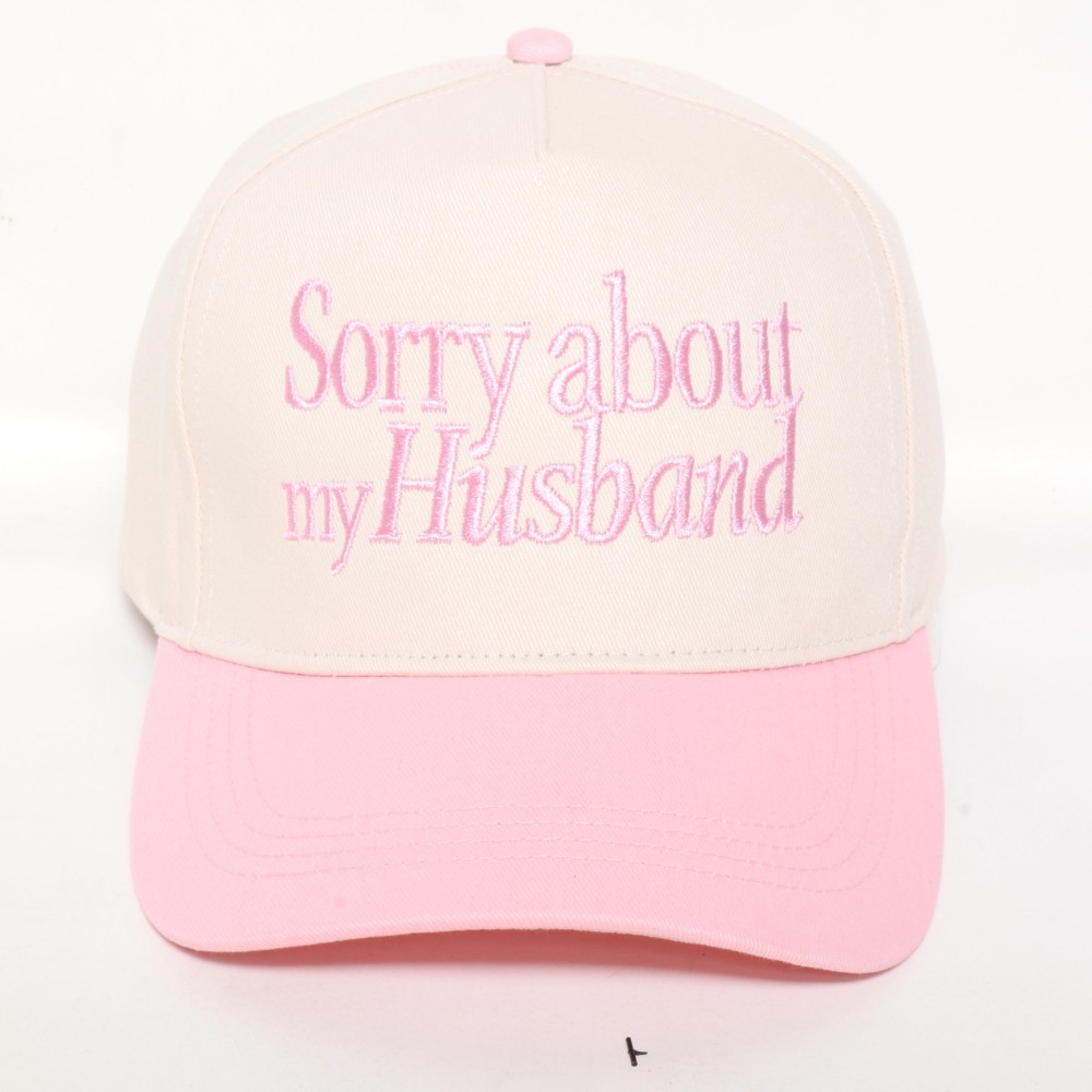 'Sorry about my Husband' Embroidered Two Tone Baseball Cap - One Size Fits Most - Snap Back Closure - 100% Cotton view 2