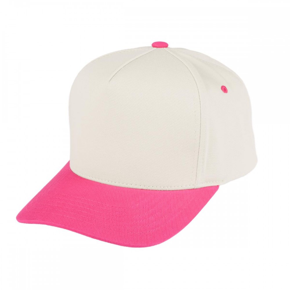C.C TCM0002 Two Tone Canvas Trucker Cap - Snap Back Closure - One Size Fits Most - 100% Cotton view 2
