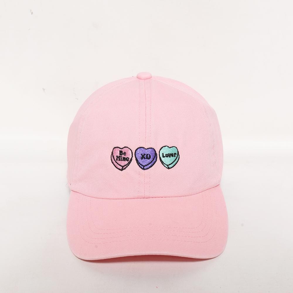 Conversation Hearts Embroidered Baseball Cap - One Size Fits Most - Slide Buckle Adjustment - 100% Cotton view 2