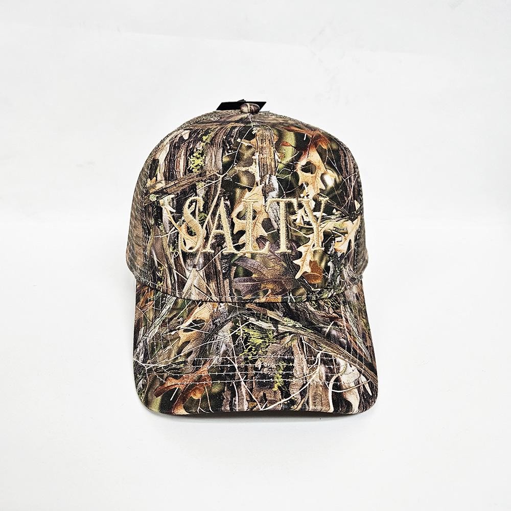 'Salty' Embroidered Camo Baseball Cap - One Size Fits Most - Snap Back Closure - 100% Cotton view 2