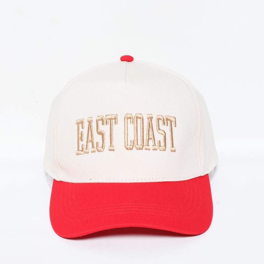 'East Coast' Embroidered Two Tone Baseball Cap - One Size Fits Most - Snap Back Closure - 100% Cotton view 2