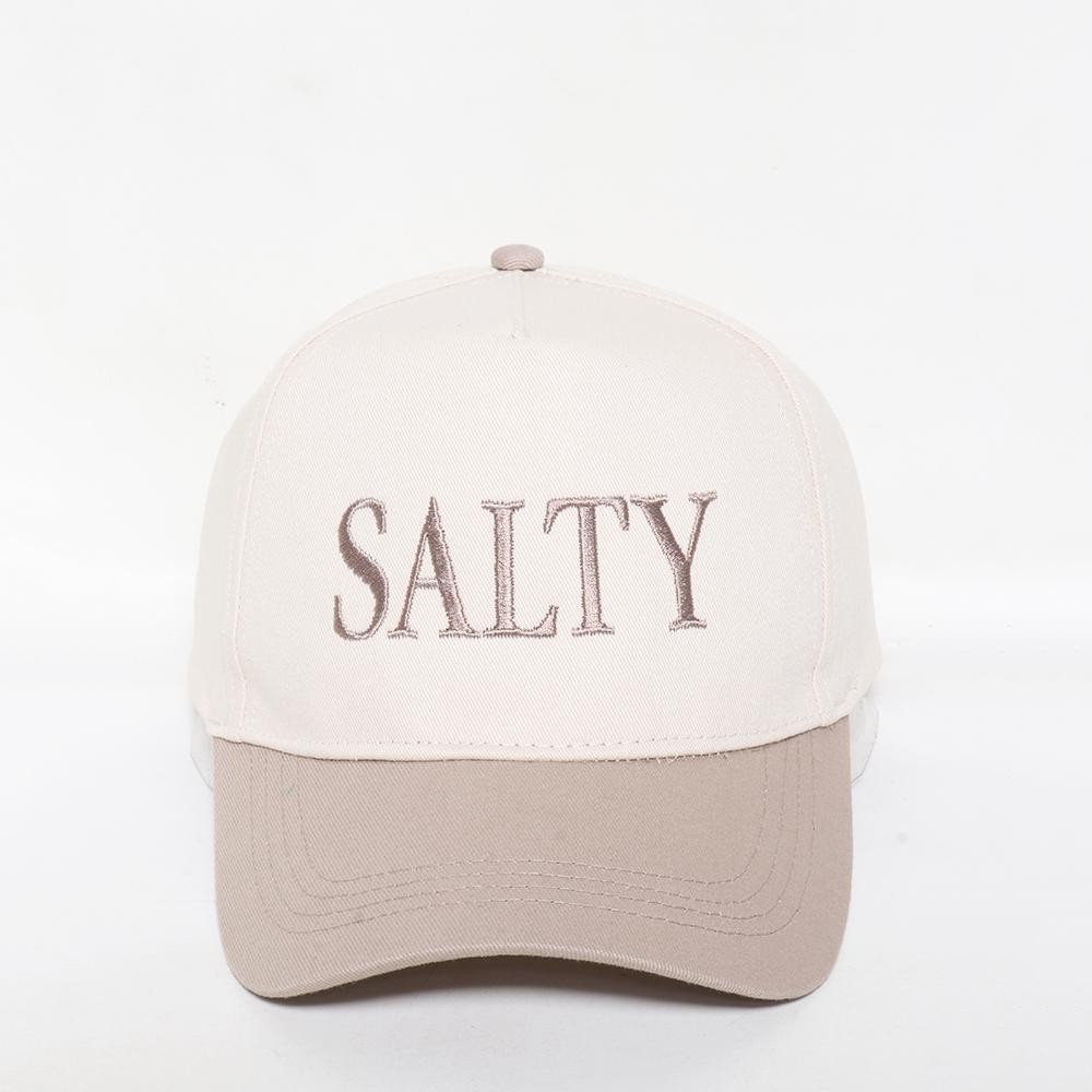 "SALTY" Embroidered Two Tone Baseball Cap - One Size Fits Most - Snap Back Closure - 100% Cotton view 2