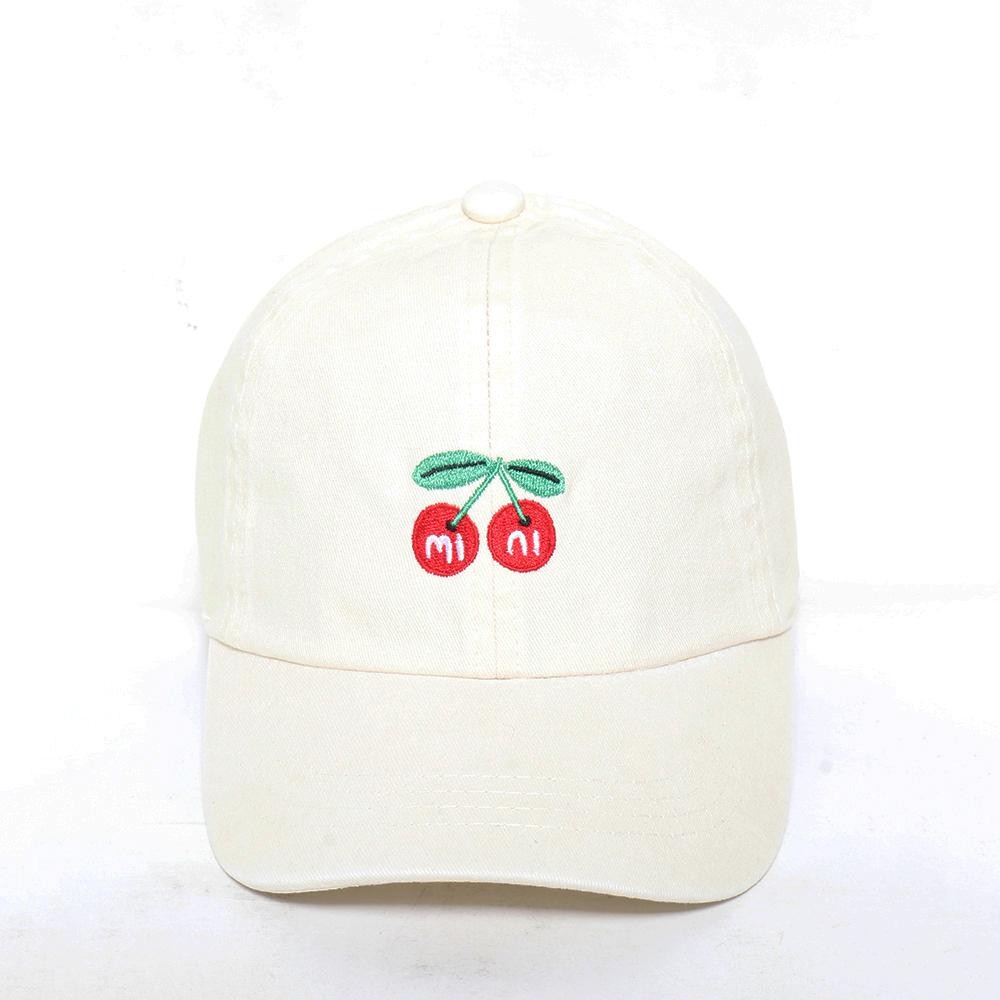 "Mini" Cherries Kids Embroidered Baseball Cap - Matching "Mini" Hat In All Colors - 7201910 - One Size Fits Most - Slide Buckle Adjustment - 100% Cotton view 2