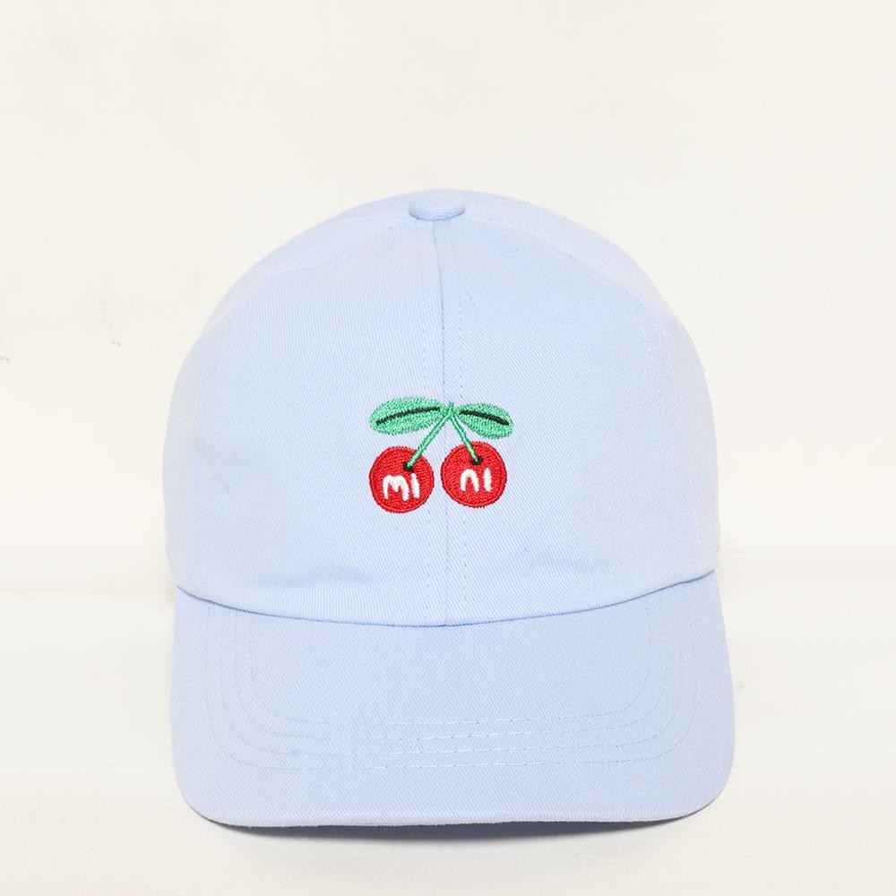 "Mini" Cherries Kids Embroidered Baseball Cap - Matching "Mini" Hat In All Colors - 7201910 - One Size Fits Most - Slide Buckle Adjustment - 100% Cotton view 2