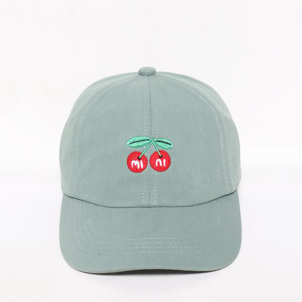 "Mini" Cherries Kids Embroidered Baseball Cap - Matching "Mini" Hat In All Colors - 7201910 - One Size Fits Most - Slide Buckle Adjustment - 100% Cotton view 2