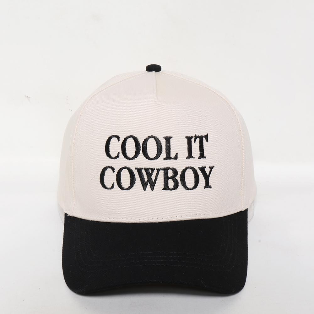 "COOL IT COWBOY" Embroidered Two Tone Baseball Cap - One Size Fits Most - Snap Back Closure - 100% Cotton view 2