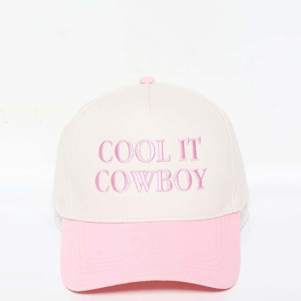 "COOL IT COWBOY" Embroidered Two Tone Baseball Cap - One Size Fits Most - Snap Back Closure - 100% Cotton view 2
