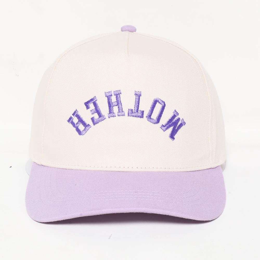 Upside Down "MOTHER" Embroidered Two Tone Baseball Cap - One Size Fits Most - Snap Back Closure - 100% Cotton view 2