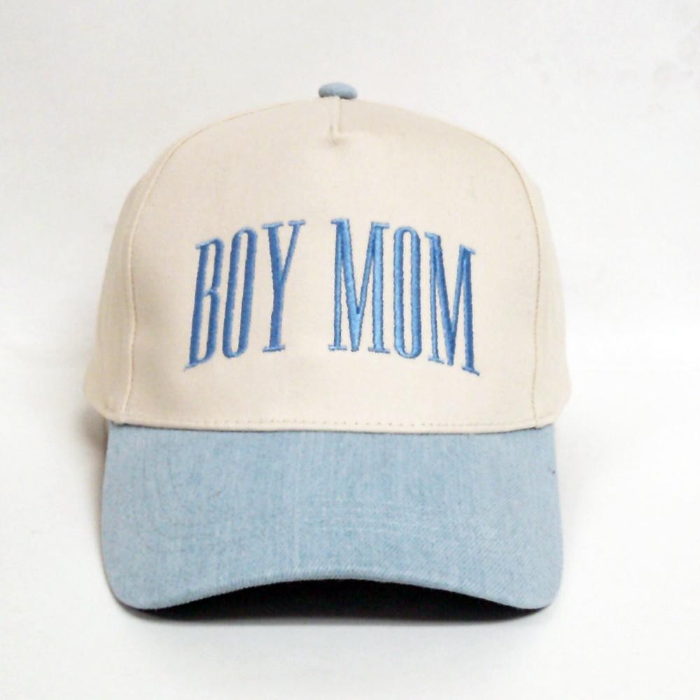 "BOY MOM" Embroidered Two Tone Camo Baseball Cap - One Size Fits Most - Snap Back Closure - 100% Cotton view 2
