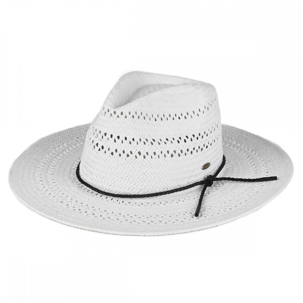 C.C CBC-0136 Panama Hat Open Weaved Panama Hat With PU String Band - One Size Fits Most (Internal Drawstring Adjustable) - 100% Paper - Brim Approximately 3.25" L view 2