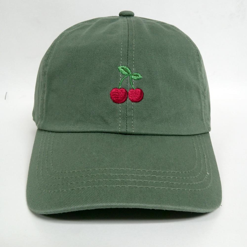 Embroidered Cherries Baseball Cap - One Size Fits Most - Slide Buckle Adjustment - 100% Cotton view 2