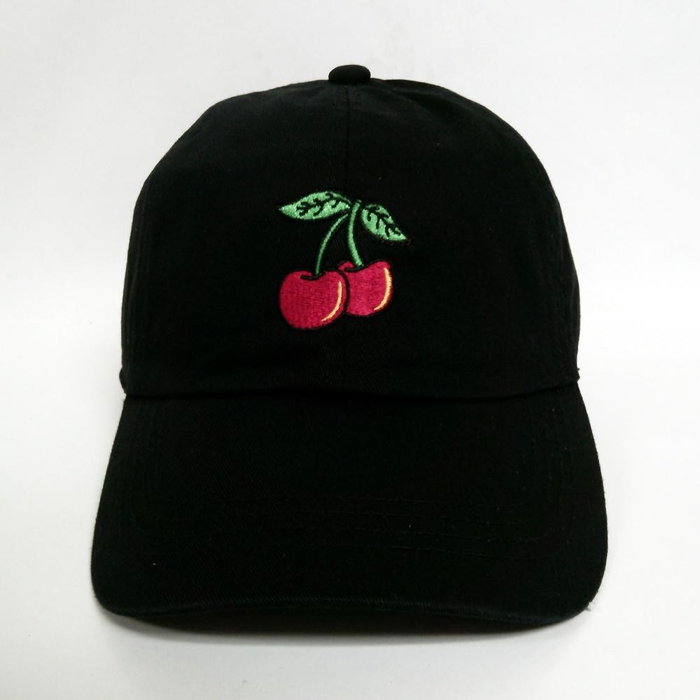Cherries Embroidered Baseball Cap - One Size Fits Most - Slide Buckle Adjustment - 100% Cotton view 2