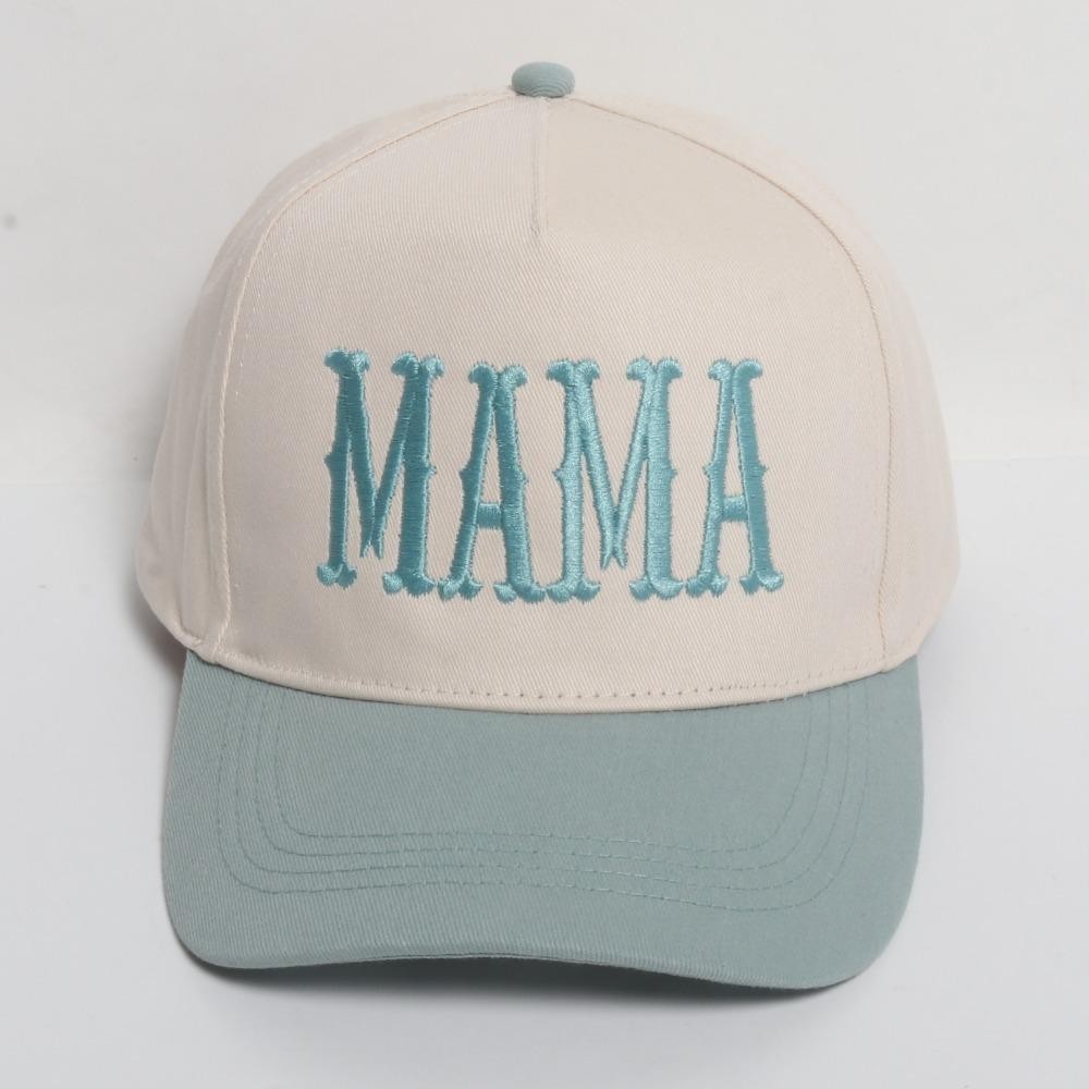 "MAMA" Embroidered Two Tone Baseball Cap - One Size Fits Most - Snap Back Closure - 100% Cotton view 2