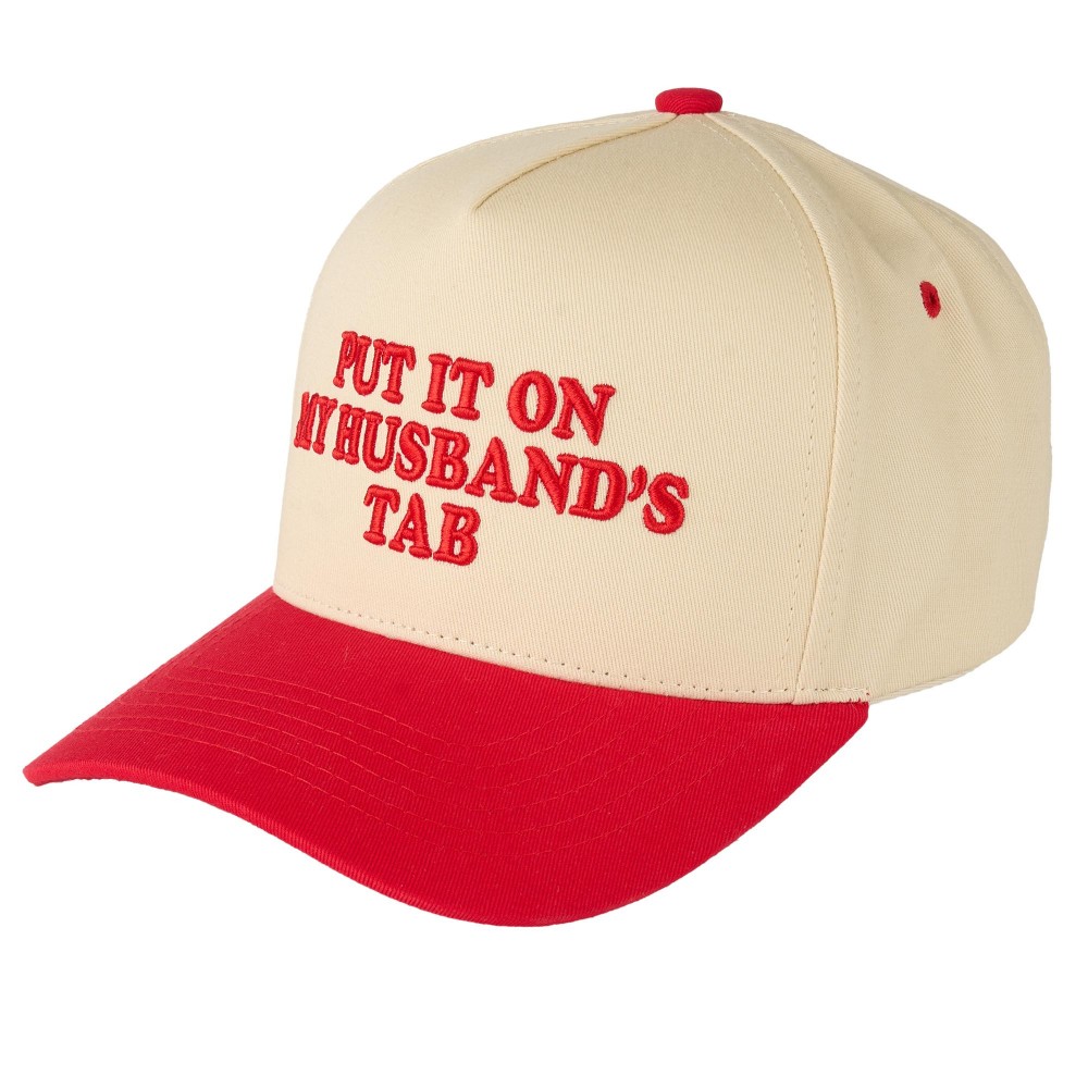 C.C TCM-0050 Two Tone Embroidered "PUT IT ON MY HUSBAND'S TAB" Trucker Cap - Snap Back Closure - One Size Fits Most - 100% Cotton view 4