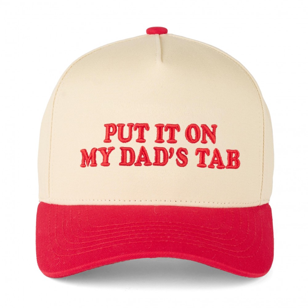 C.C TCM-0051 Two Tone Embroidered "PUT IT ON MY DAD'S TAB" Trucker Cap - Snap Back Closure - One Size Fits Most - 100% Cotton view 2
