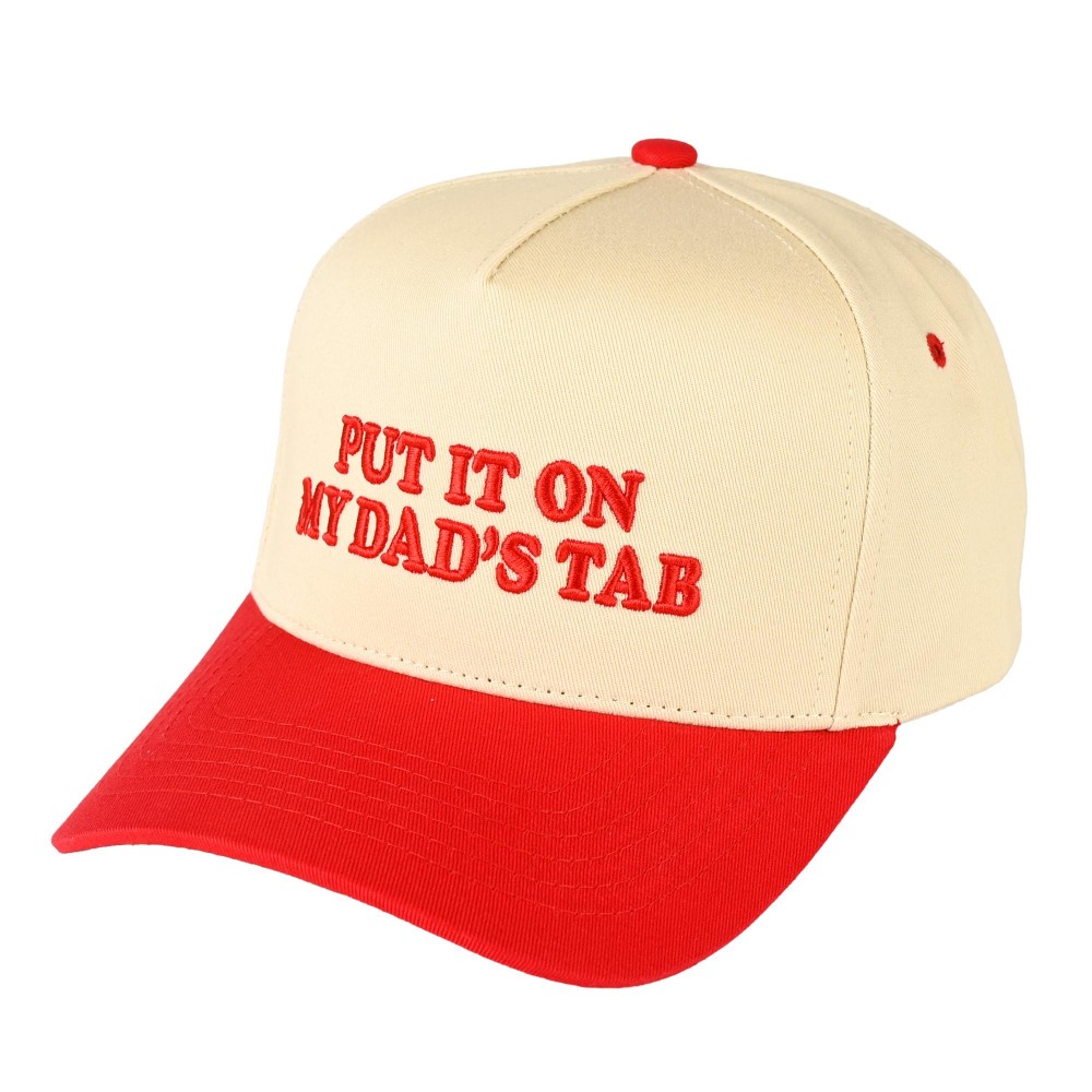 C.C TCM-0051 Two Tone Embroidered "PUT IT ON MY DAD'S TAB" Trucker Cap - Snap Back Closure - One Size Fits Most - 100% Cotton view 4