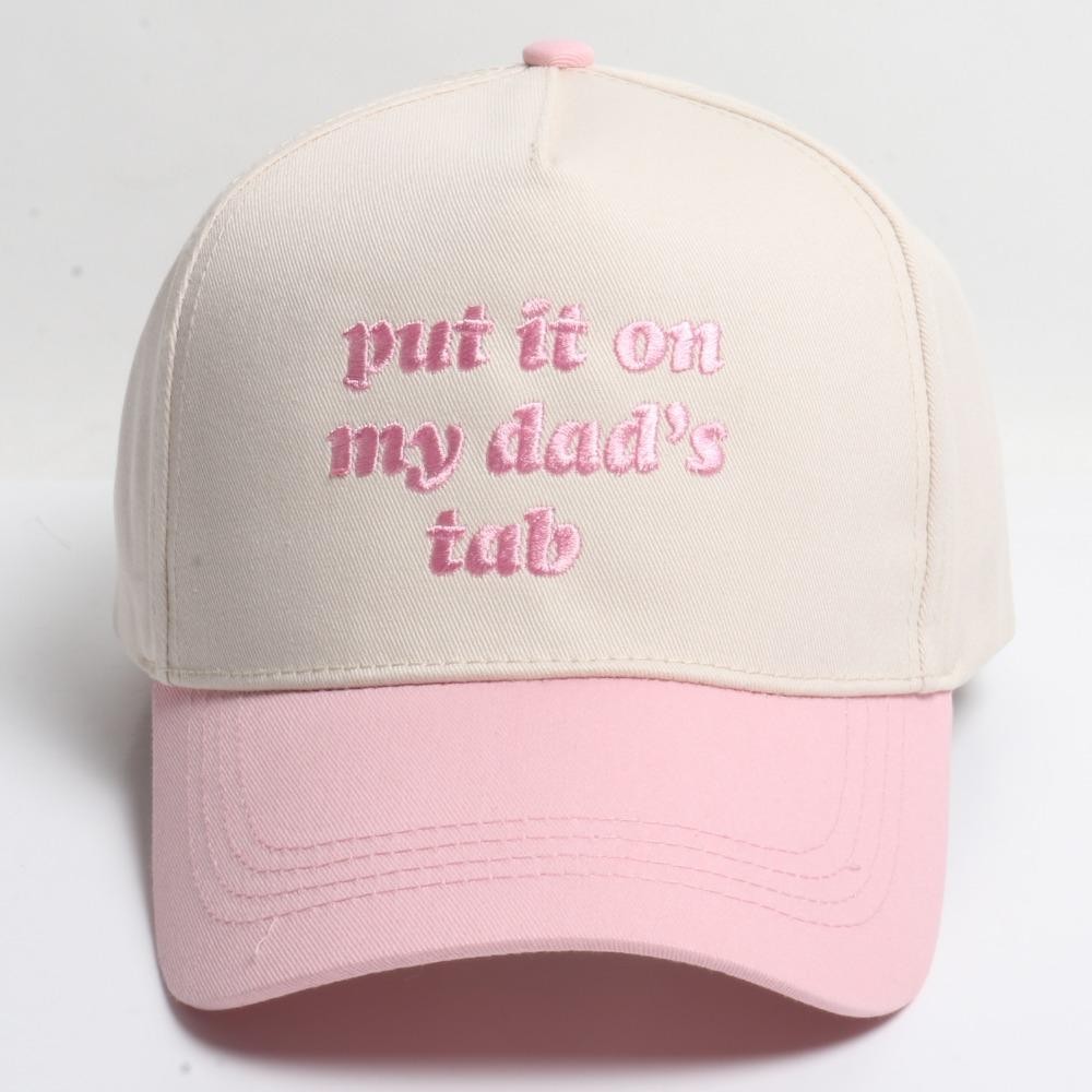 'put it on my dad's tab' Embroidered Two Tone Baseball Cap - One Size Fits Most - Snap Back Closure - 100% Cotton view 2