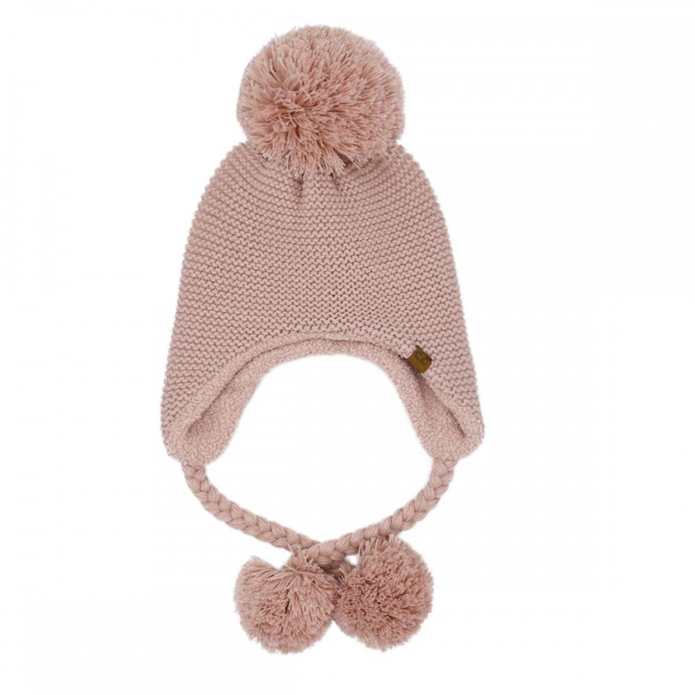 C.C TRE0171 Knitted Trapper With Yarn Pom. - 100% Acrylic - One Size view 2
