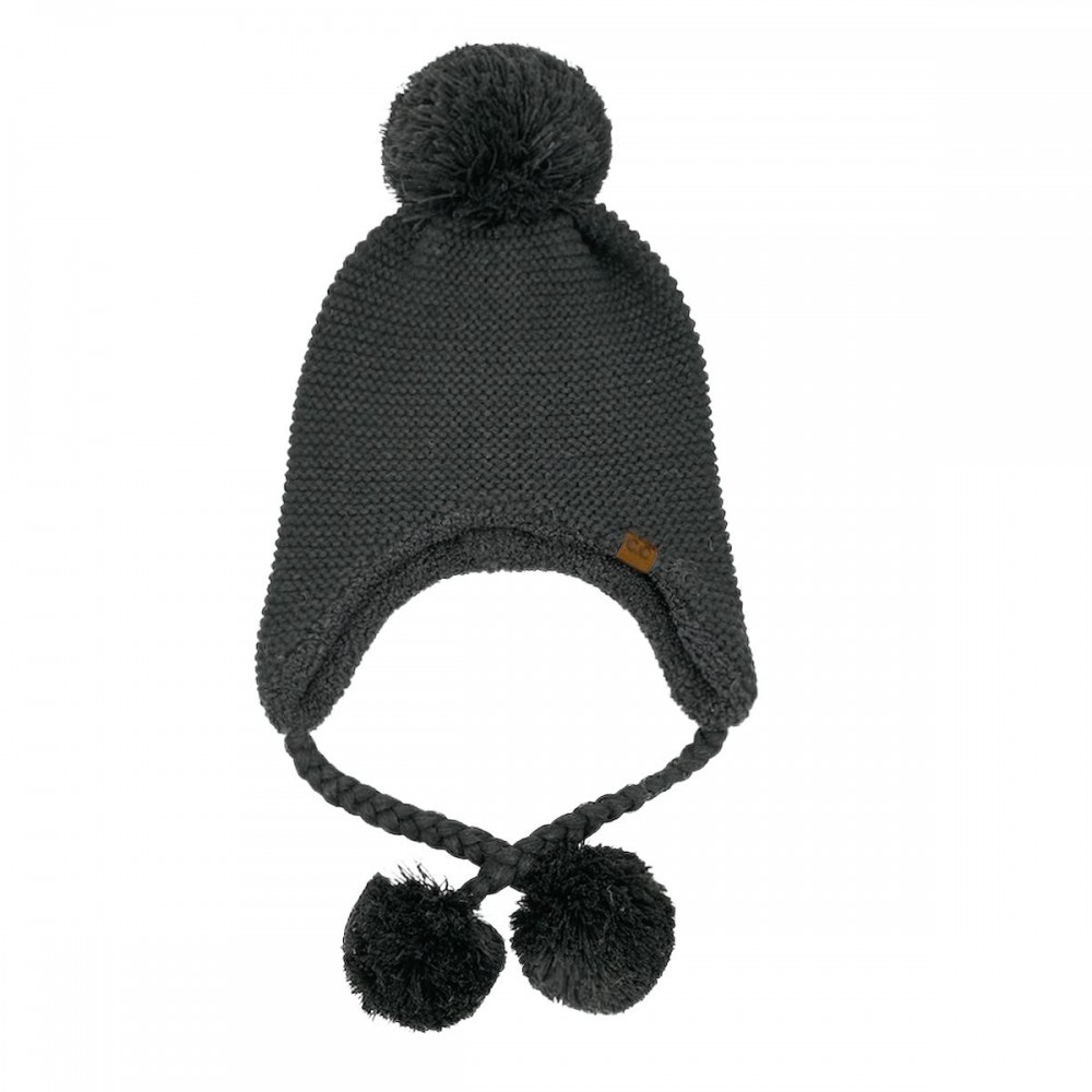 C.C TRE0171 Knitted Trapper With Yarn Pom. - 100% Acrylic - One Size view 2