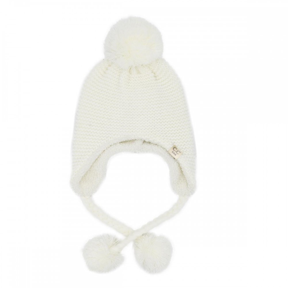 C.C TRE0171 Knitted Trapper With Yarn Pom. - 100% Acrylic - One Size view 2