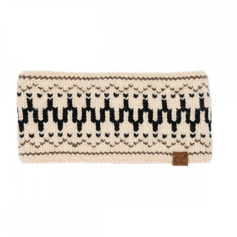 C.C HWE0144 Fair Isle Pattern HeadWrap - 31% Polyester / 22% Nylon / 47% Rayon - One Size view 2