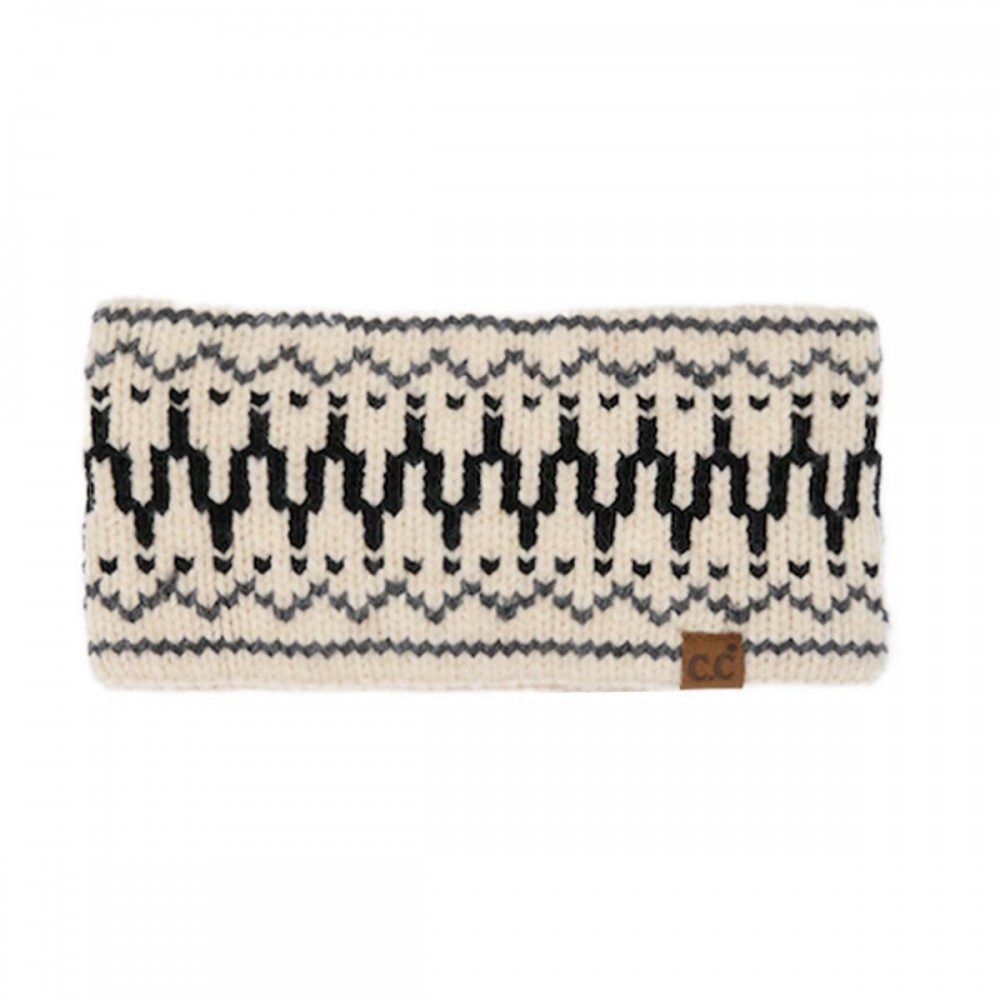 C.C HWE0144 Fair Isle Pattern HeadWrap - 31% Polyester / 22% Nylon / 47% Rayon - One Size view 2