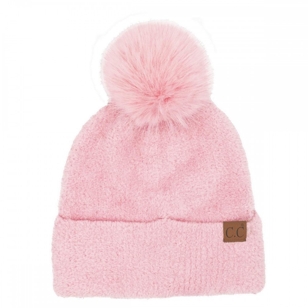 C.C HTC0038 Plush Terry Chenille Pom Beanie - 100% Nylon - One Size Fits Most view 2