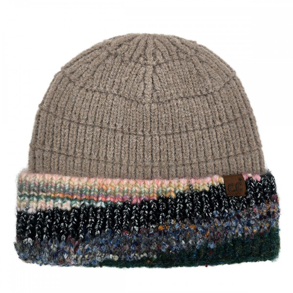 C.C HTC0040 Multi Marled Yard Cuff Beanie - 46% Rayon / 28% Polyester / 26% Nylon - One Size Fits Most view 2