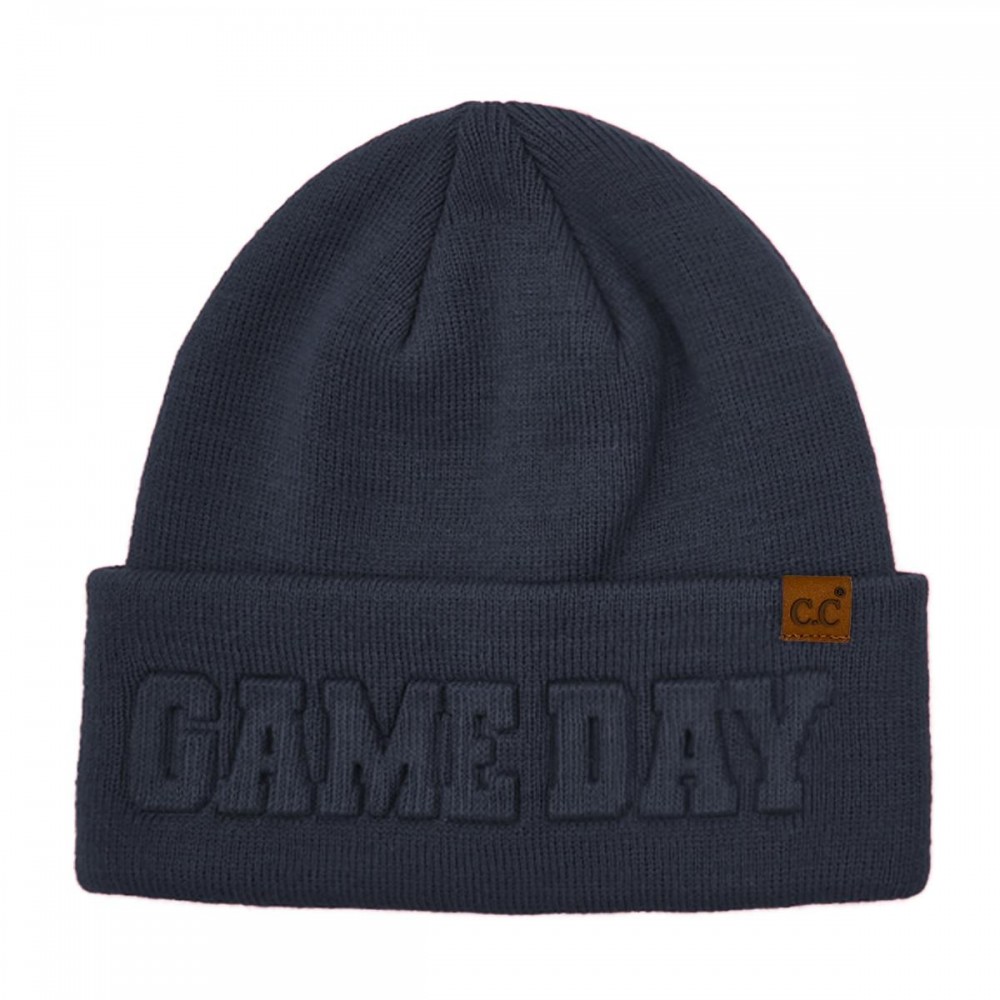 C.C HTC0122 Game Day Embossed Cuff Beanie - 100% Acrylic - One Size Fits Most view 2