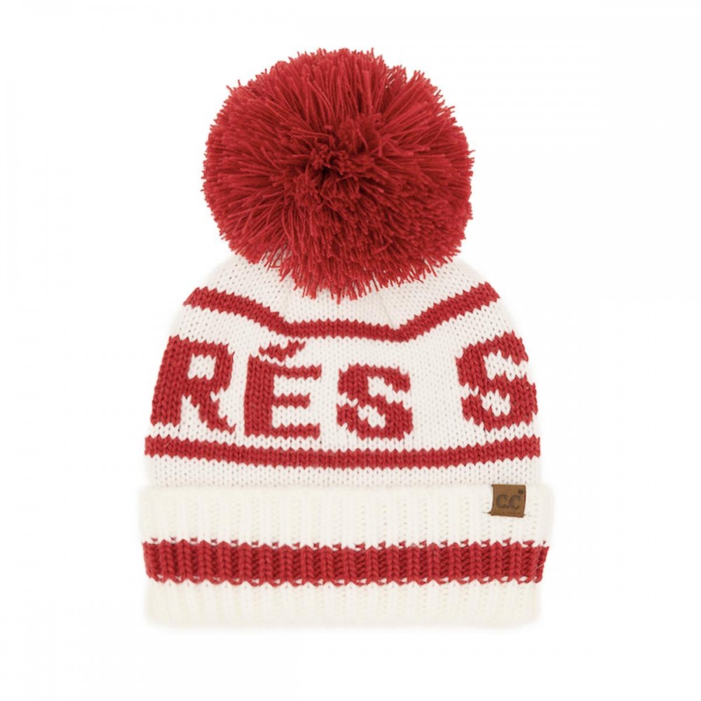 C.C HTE0134 Apres Ski Yarn Pom Beanie - 100% Acrylic - One Size view 2