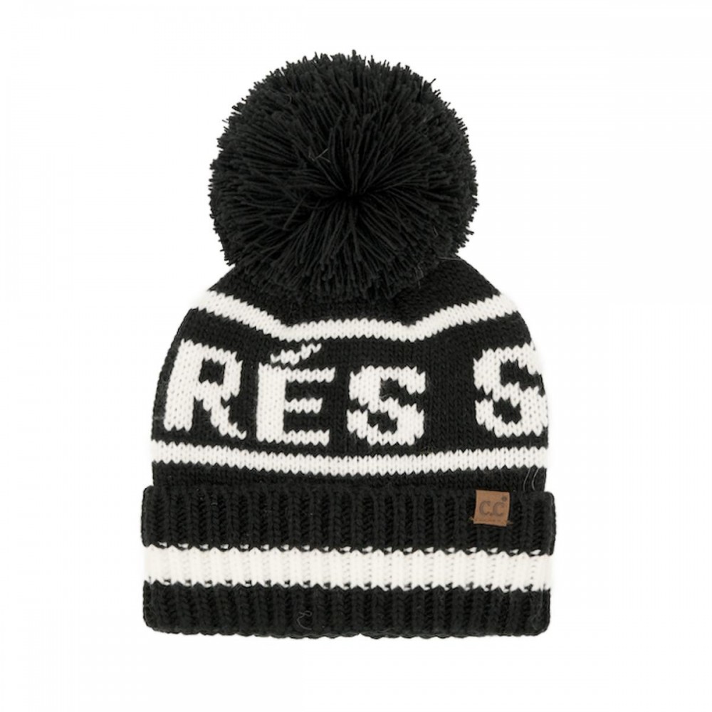 C.C HTE0134 Apres Ski Yarn Pom Beanie - 100% Acrylic - One Size view 2