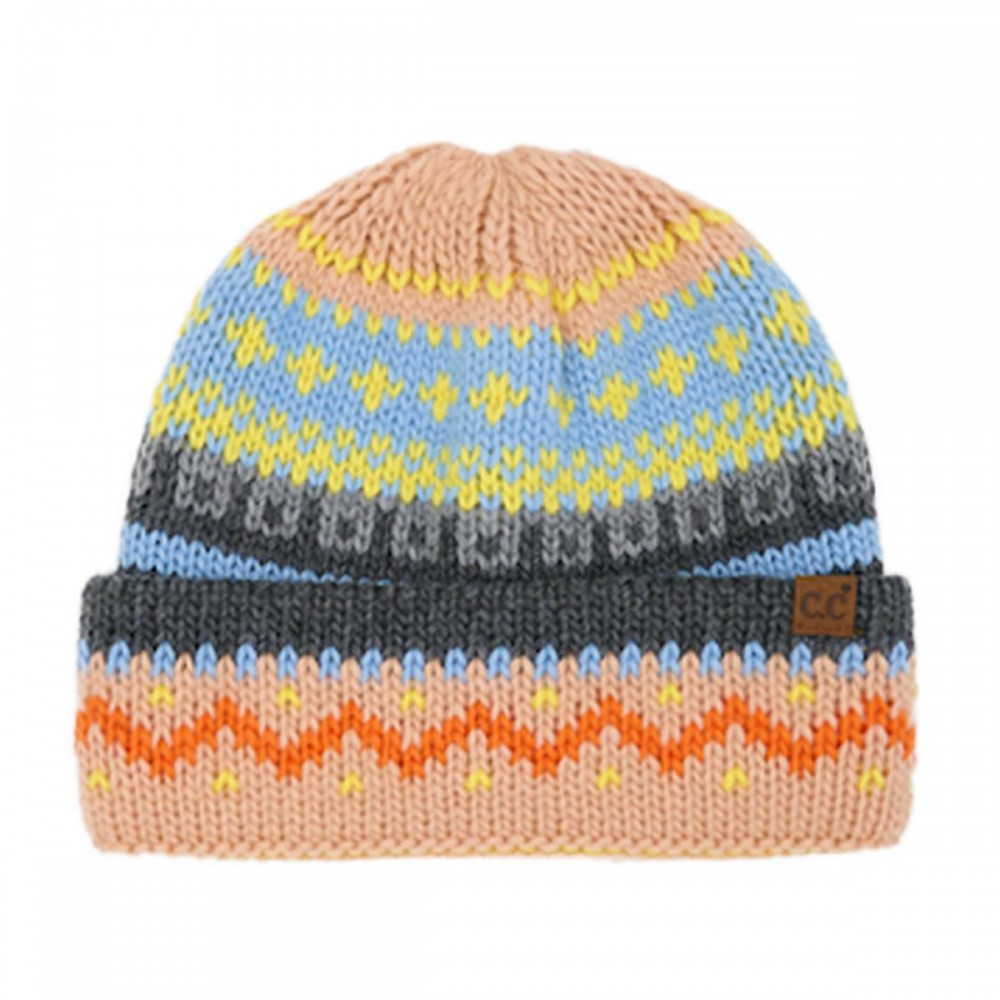 C.C HTE0139 Colorful Faire Isle Beanie - 100% Acrylic Iceland Wool - One Size Fits Most view 2
