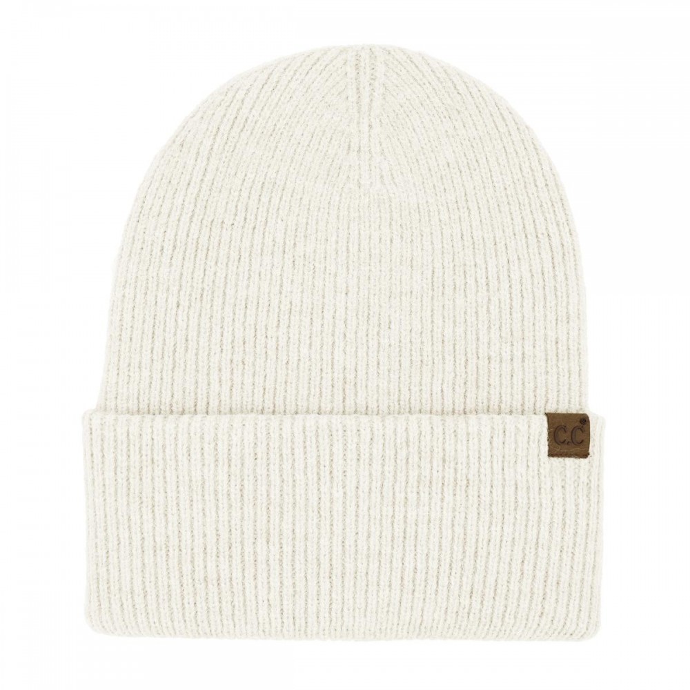C.C HTE0160 Long Folded Cuff Beanie. - 42% Acrylic / 30% Polyester / 28% Nylon - One Size view 2
