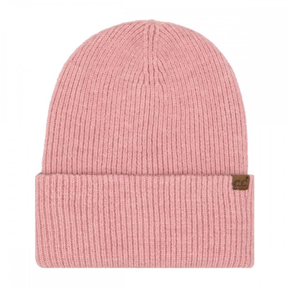 C.C HTE0160 Long Folded Cuff Beanie. - 42% Acrylic / 30% Polyester / 28% Nylon - One Size view 2